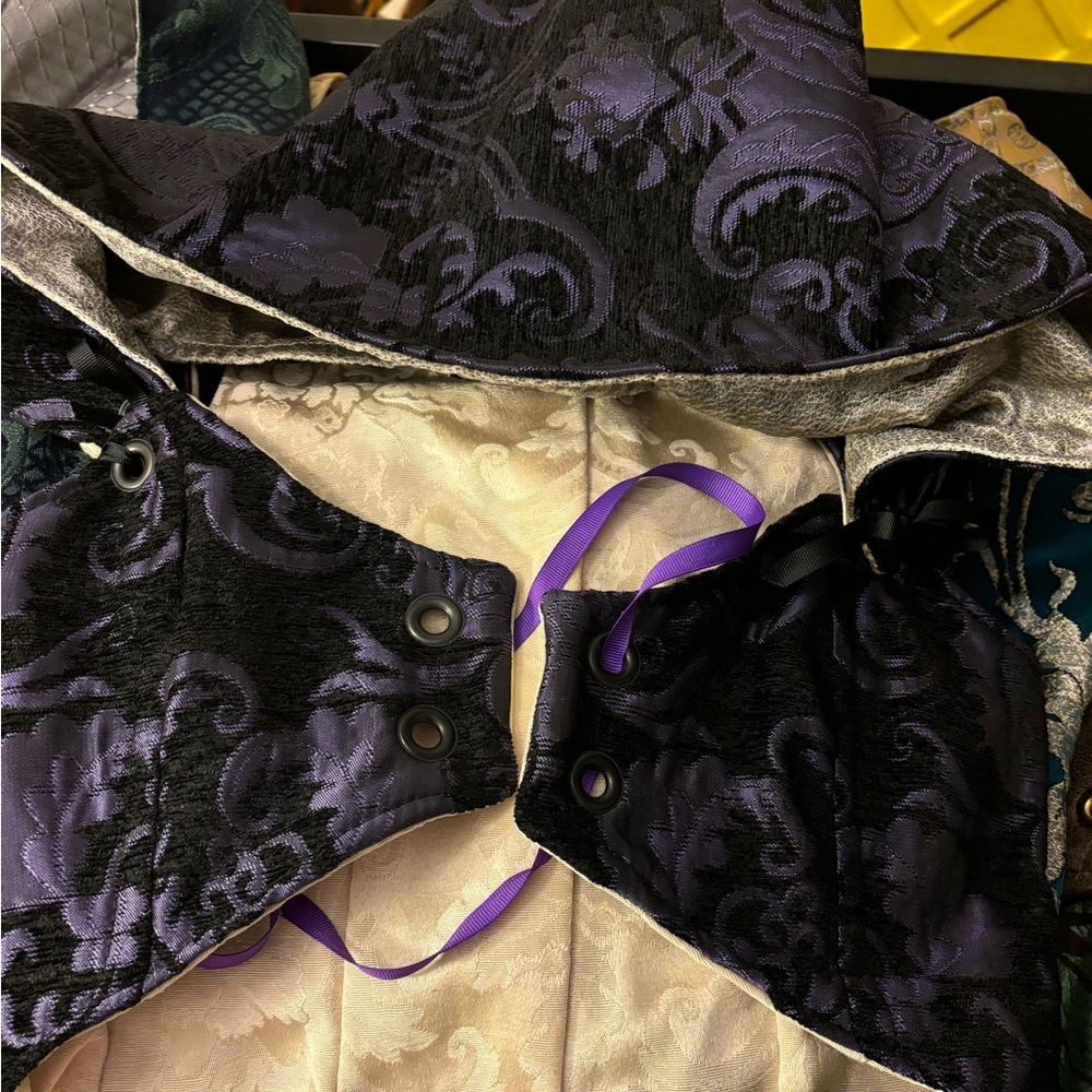 Purple and Black Brocade Corset